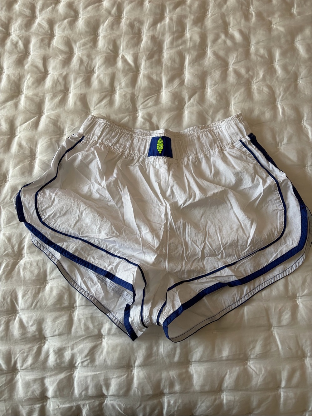 FP Movement by Free People White Athletic Shorts with Navy Trim